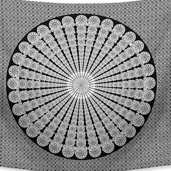 Indian Hippie Bohemian Tapestry, Psychedelic Peacock Mandala Wall Hanging - Picture 1 of 7